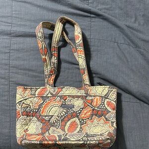 Vera Bradley Gray and Orange Tote Bag with Sturdy Handles and Durable Fabric